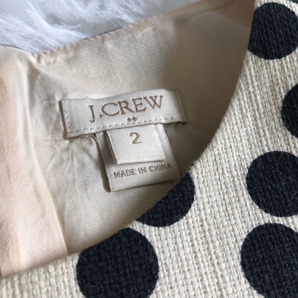 J.Crew Black Polka Dot Sheath Dress with Pockets - Picture 2 of 7